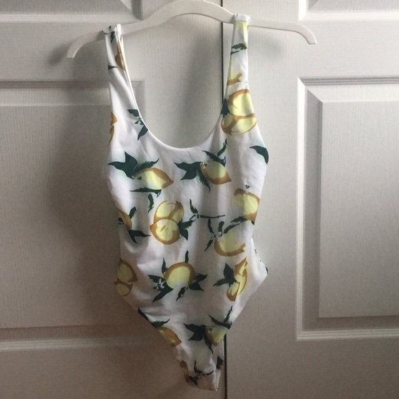Scoop back lemon bathing suit one piece - Picture 1 of 2